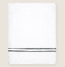 BATH SHEET / WHITE/CHARCOAL