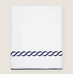 BATH SHEET / WHITE/NAVY